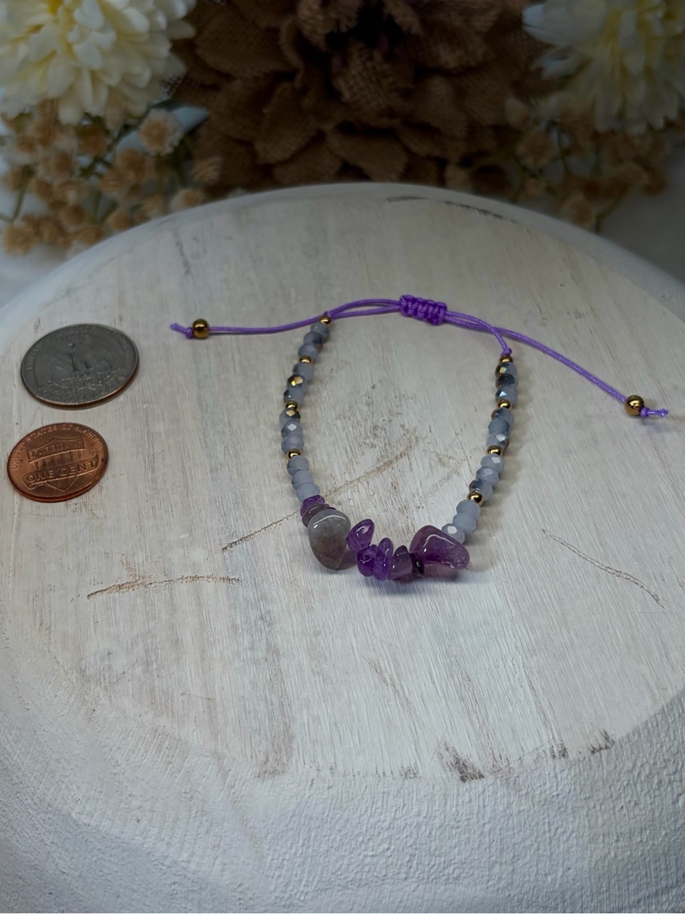 Amethyst Beaded Bracelet